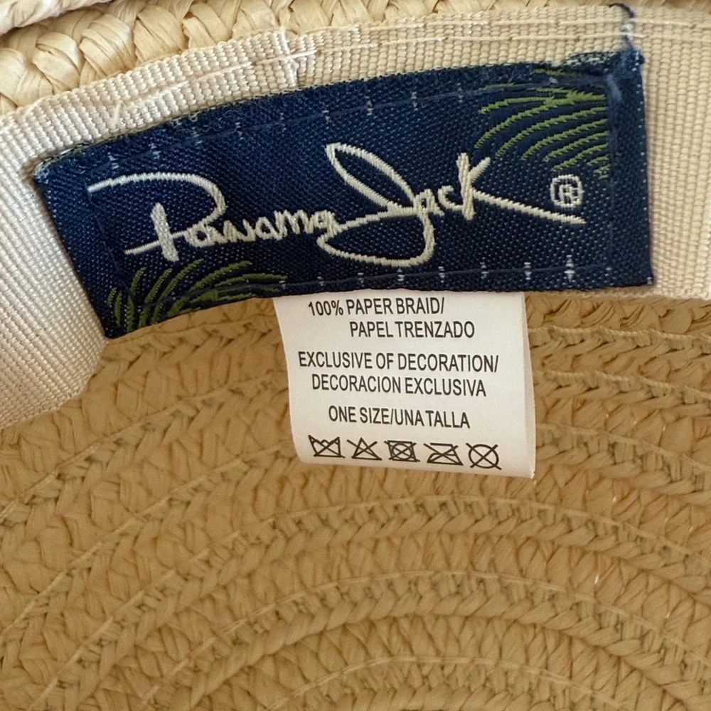 Panama Jack sun hat summer paper braid straw hat wide brim natural